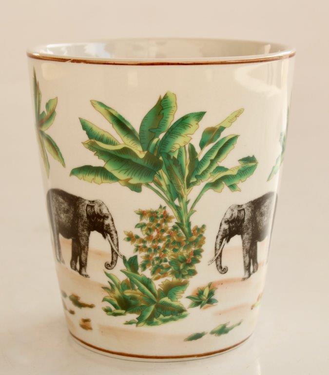 Small Elephant & Palm Leaves Planter